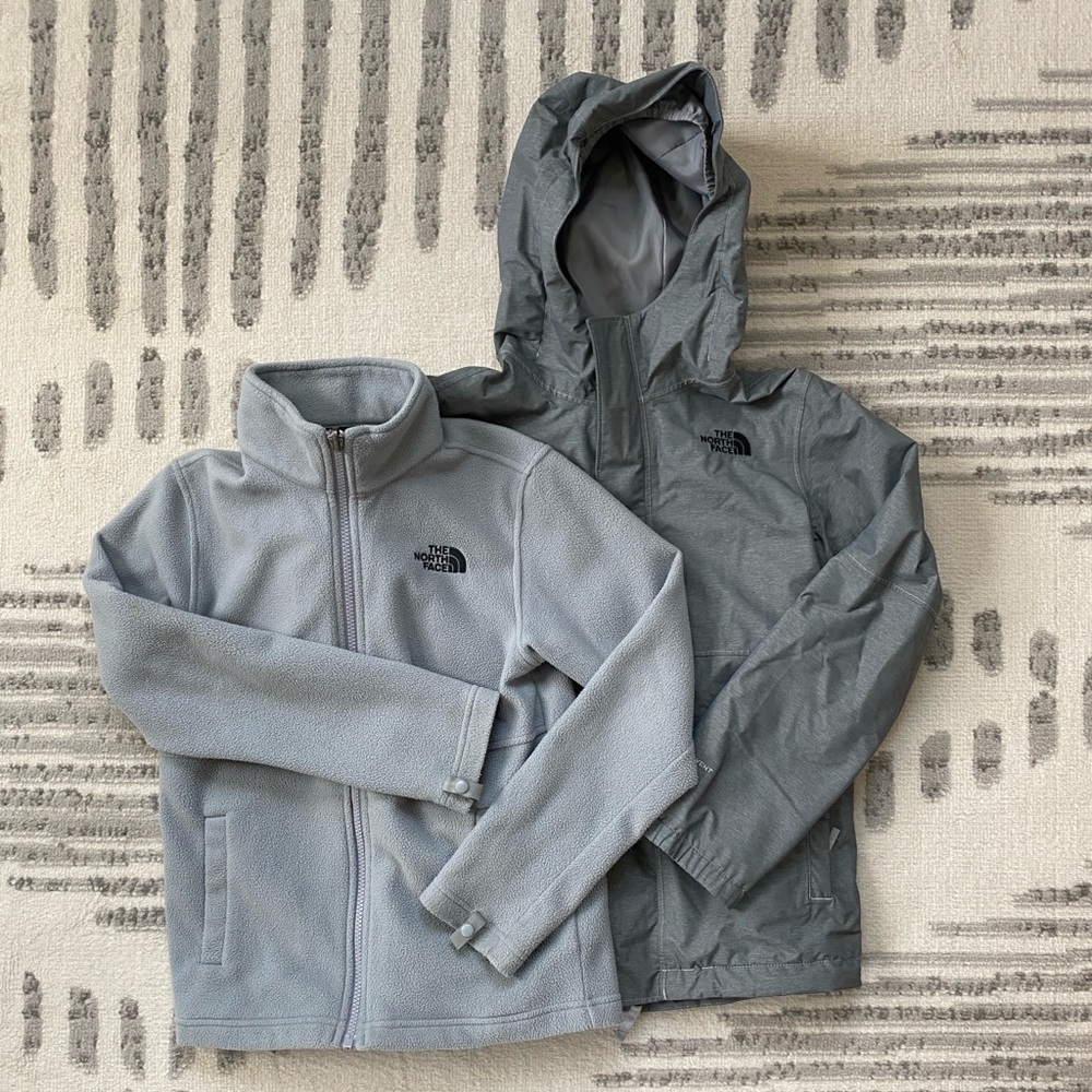 👀 NEW The North Face Kids 2-in-1 Gray Jacket Set Size Youth/Junior M 10-12